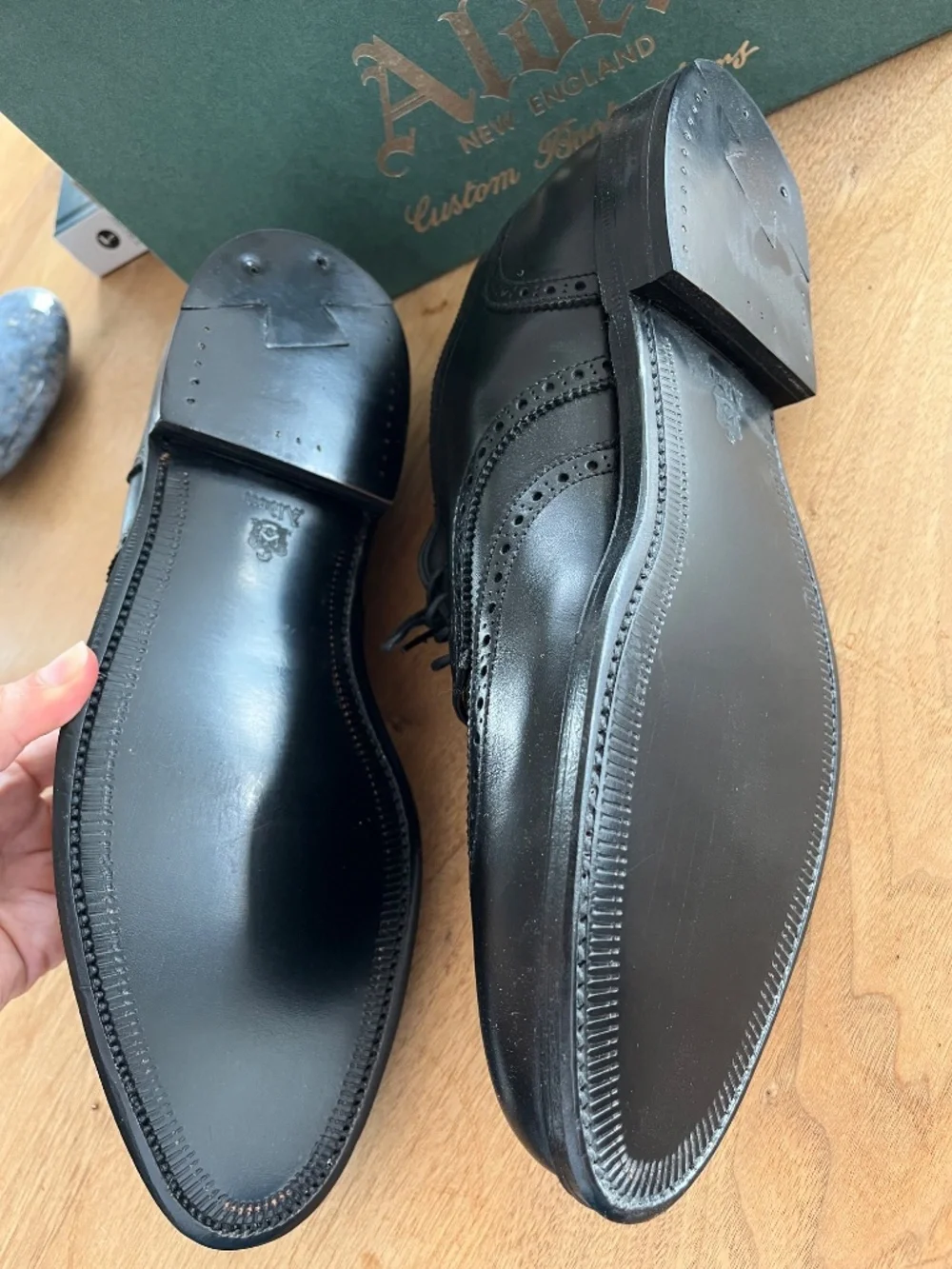 NIB Alden 967 Wingtip Bluchers Men's 9.5D Black Calf